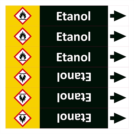 Značení potrubí ISO 20560, etanol